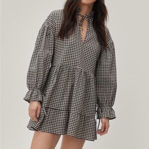 Checkered Black and White Dress